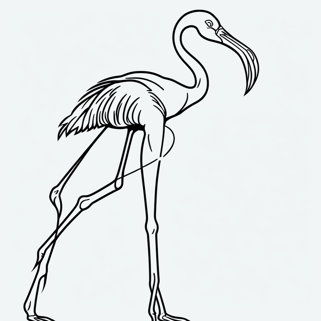 Flamingo Line Art: Beautiful Coloring Book Designs