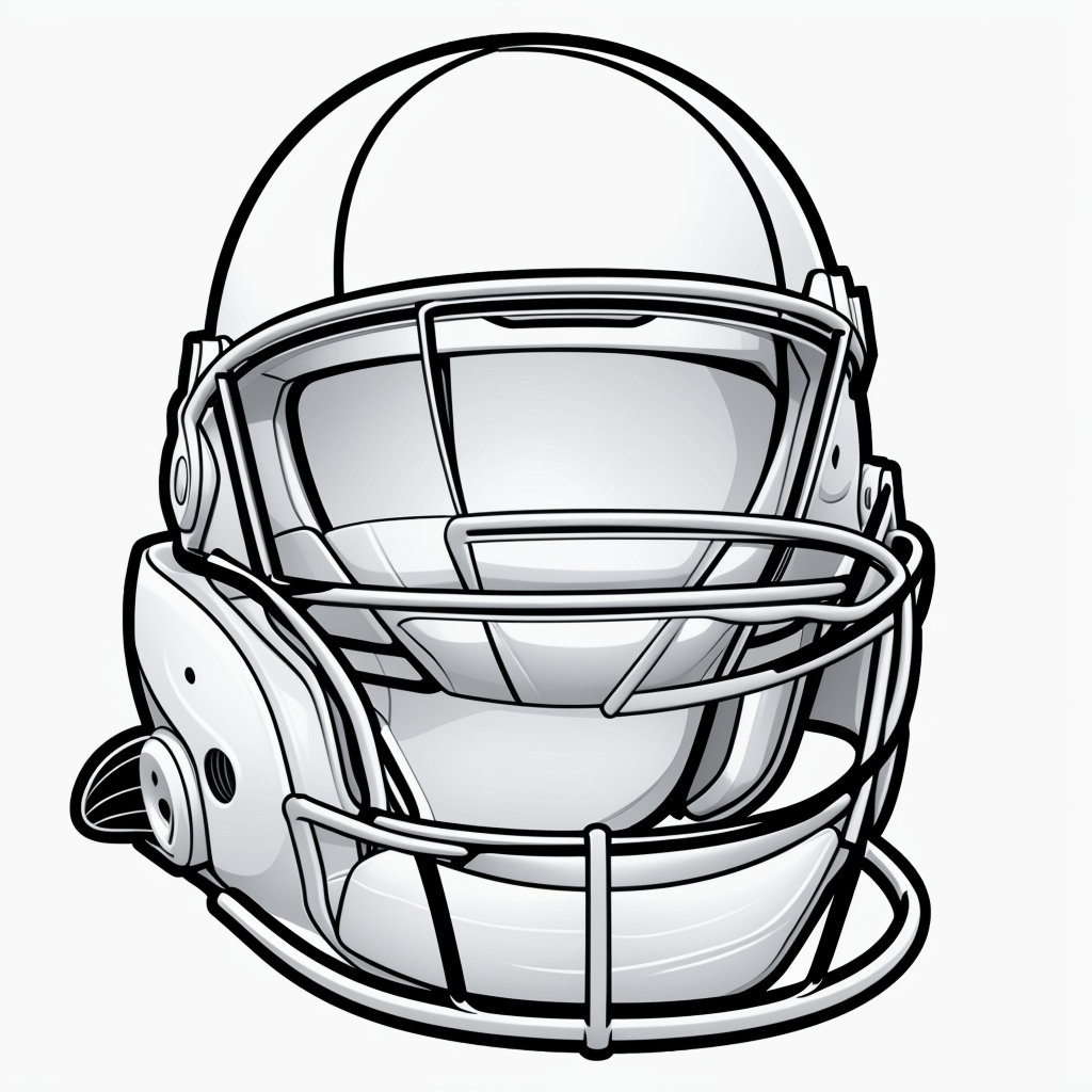 Discover Simple Line Art Football Helmets for Coloring