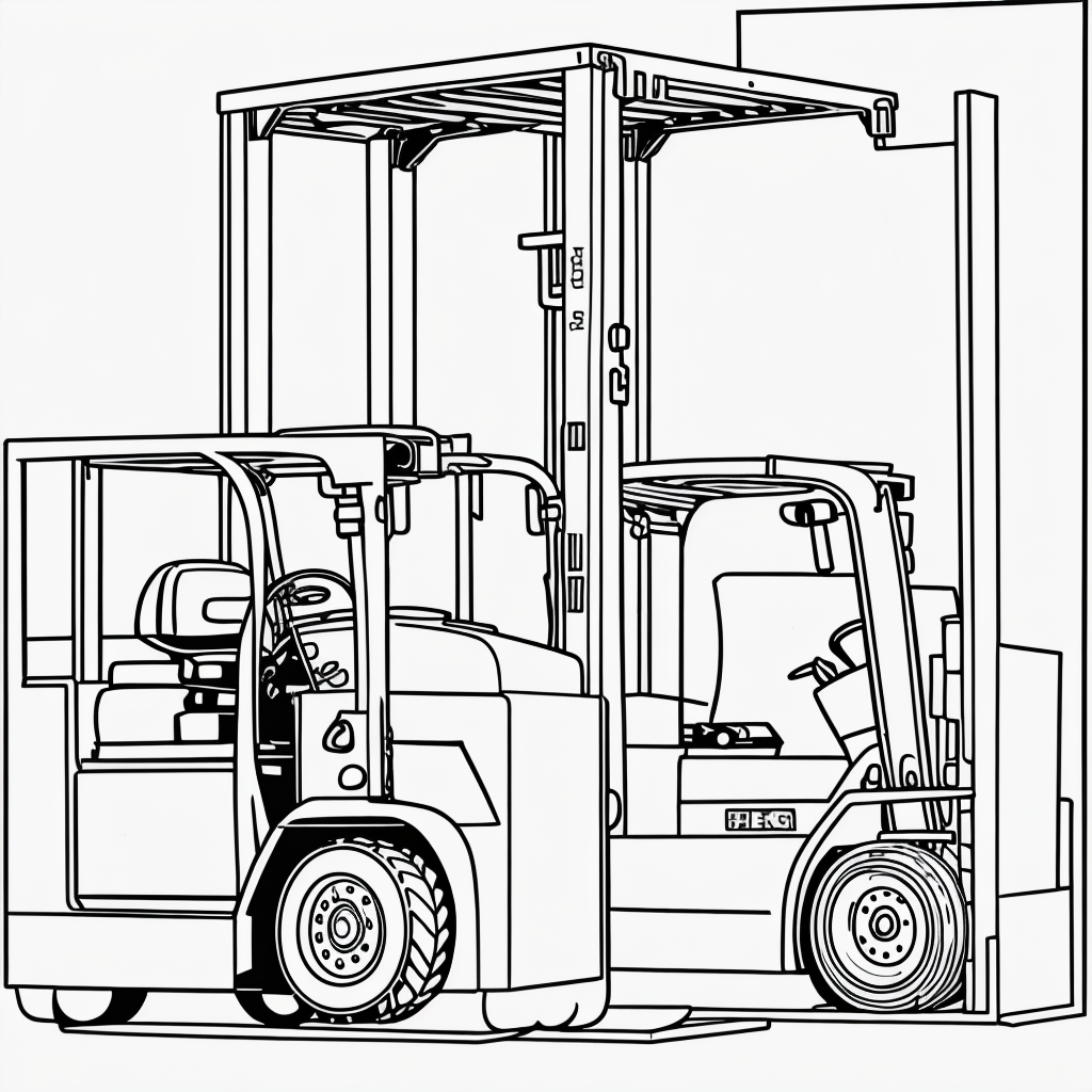 Explore Forklift Line Art for Coloring Fun