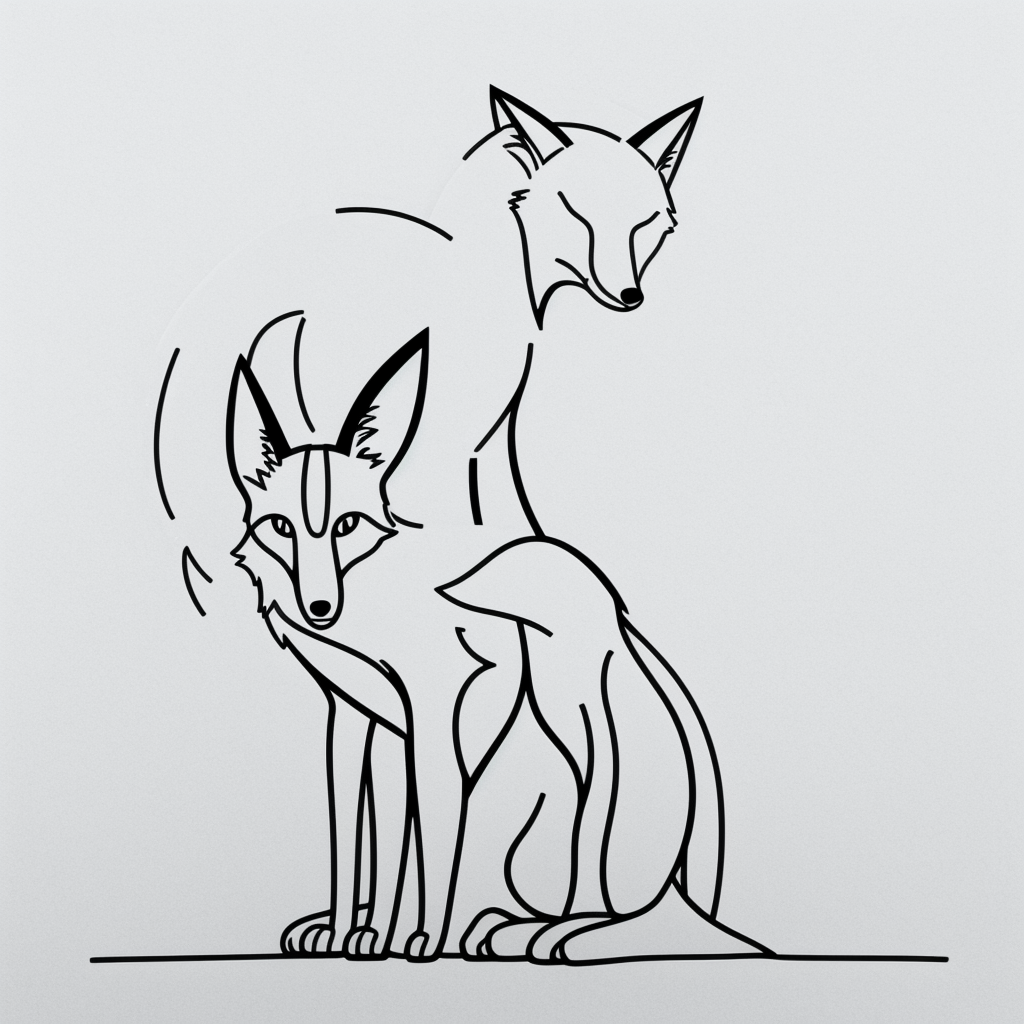 Explore Simple Fox Cartoon Outlines for Coloring Fun