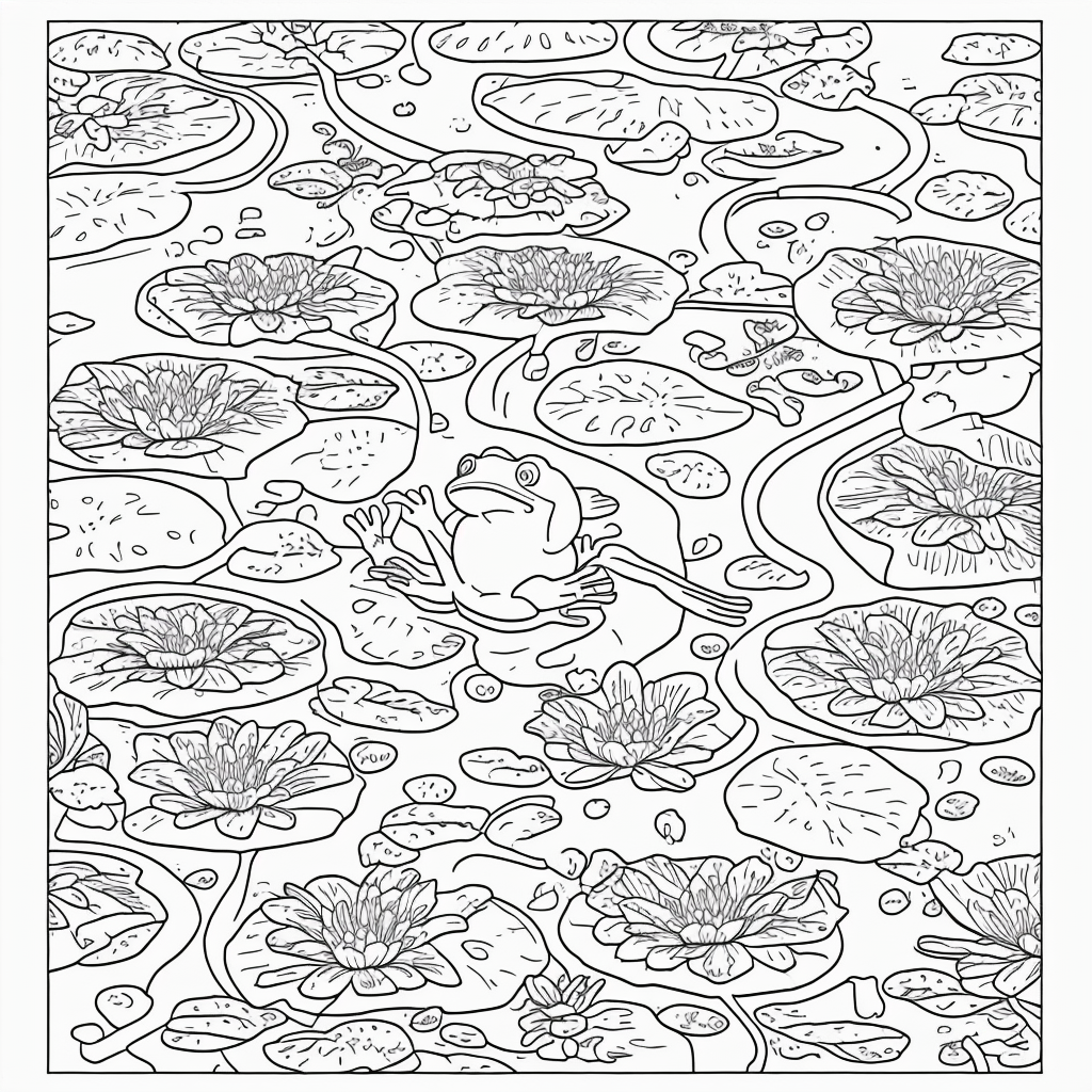 Explore Our Frog Coloring Book: Cartoon Lily Pad Fun