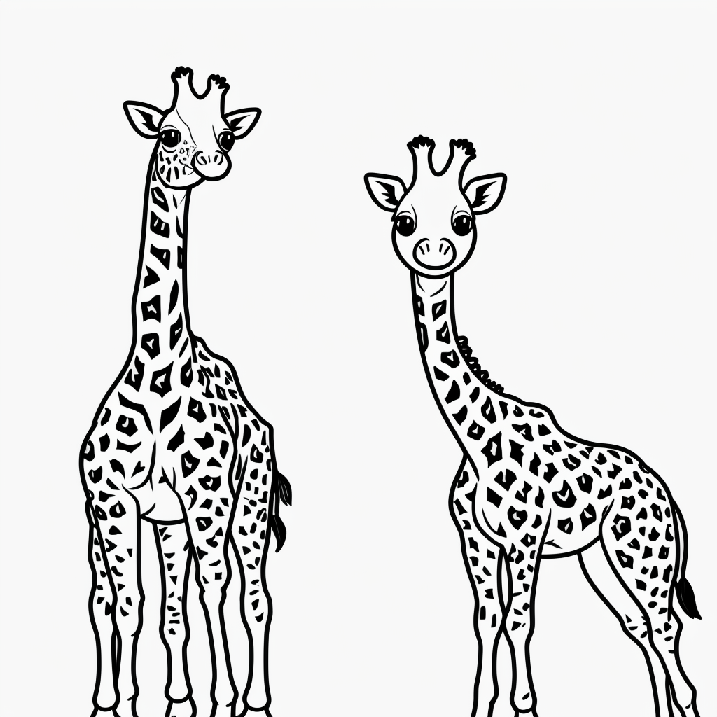 Explore Simple Giraffe Line Art for Coloring Fun