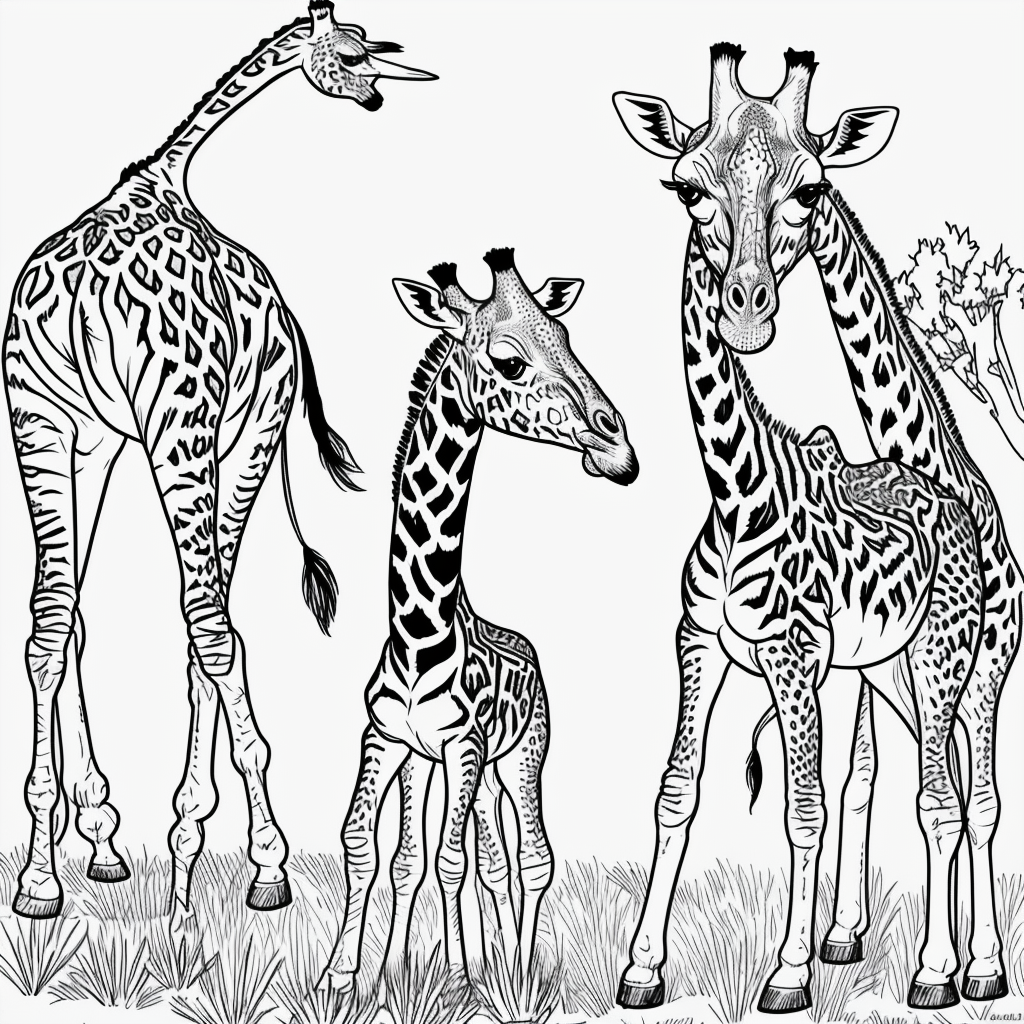 Explore Black and White Giraffe and Zebra Coloring Fun
