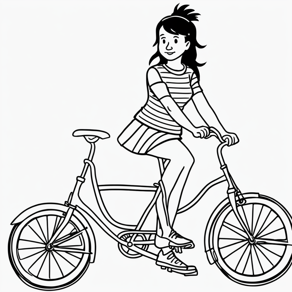 Explore Simple Bicycle Line Art for Coloring Fun