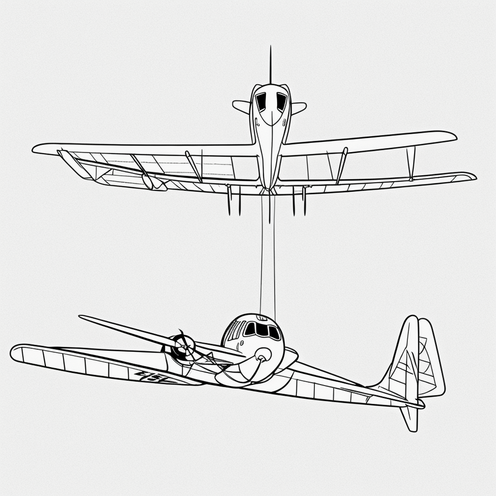 Explore Simple Glider Airplane Line Art Designs