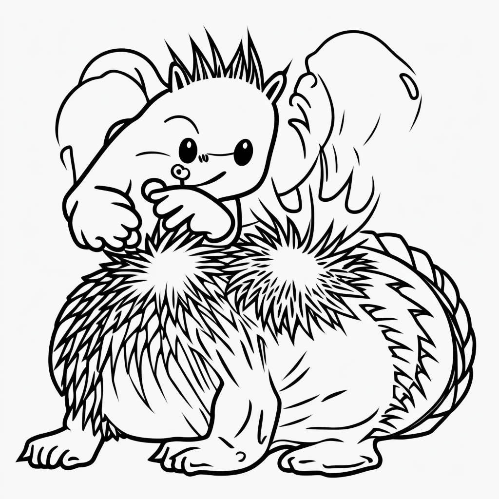 Fun Hedgehog Cartoon Outlines for Coloring Books
