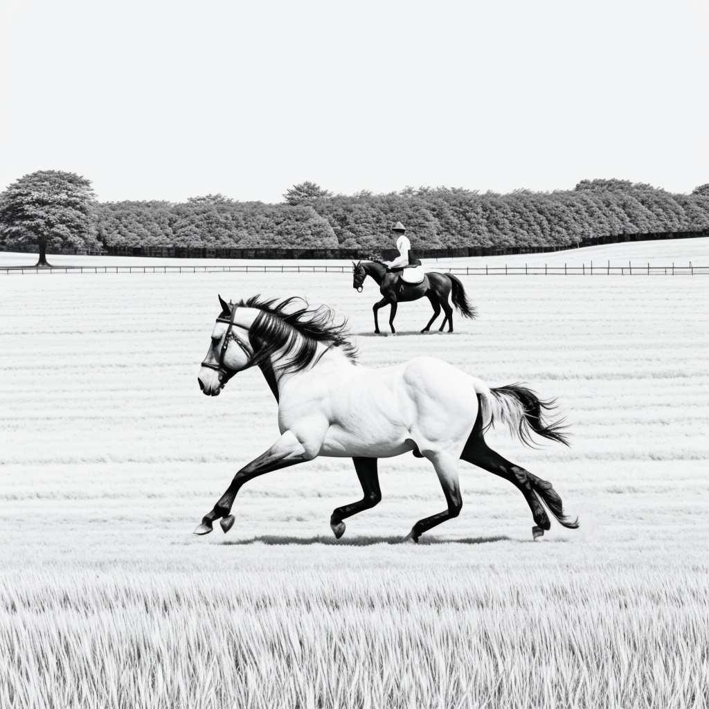 Printable Horse Galloping Line Art Coloring Page