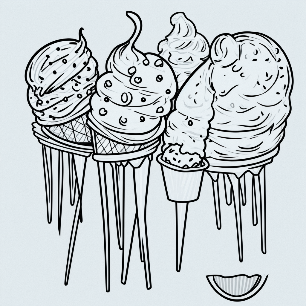 Create Your Own Ice Cream Cone Coloring Book Art