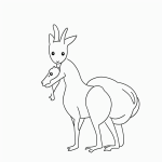 Black and white vector line art of a kangaroo with a baby in its pouch, designed as a children's printable coloring page with bold clean outlines.