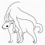 Simple black and white vector line art of a kangaroo with a baby in its pouch, featuring bold outlines and flat white background, ideal for coloring.