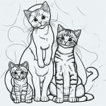 Line art of a cute kitten and puppy with clean outlines on a white background, perfect for coloring.