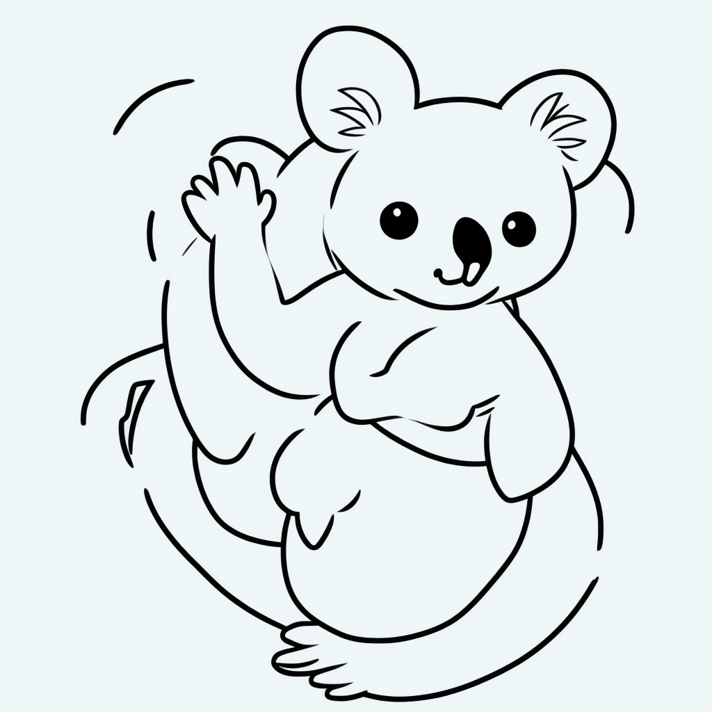 Koala Cartoon Line Art for Coloring Book Fun