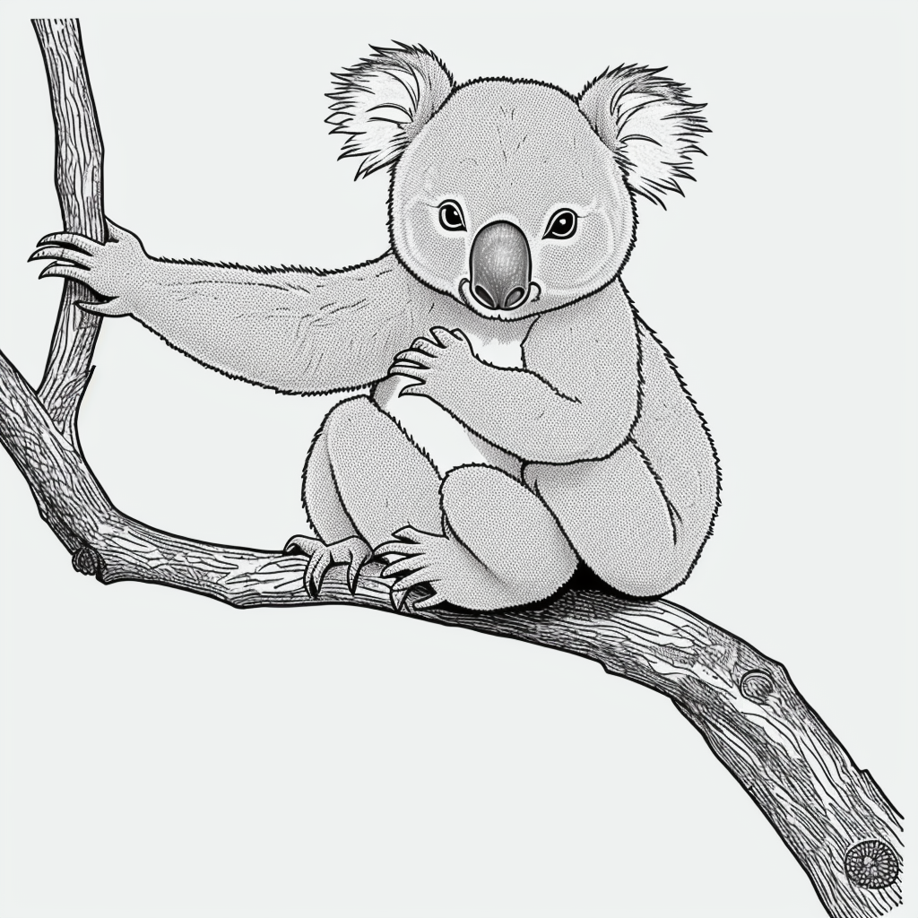 Koala Coloring Page: Simple Line Art for Relaxation