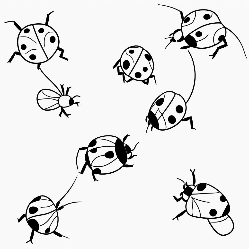 Explore Simple Ladybug Line Art for Coloring Fun