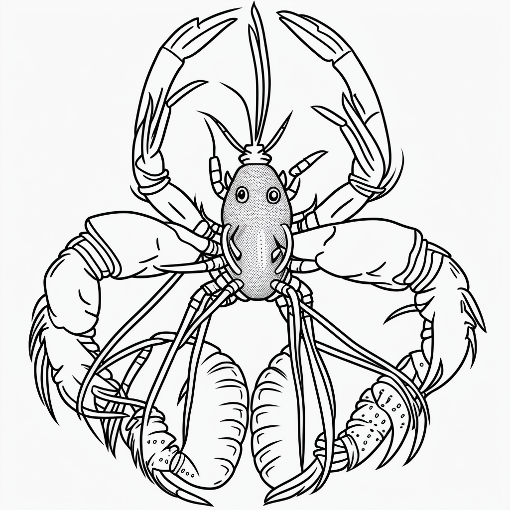 Lobster Line Art: Simple Black and White Coloring Fun