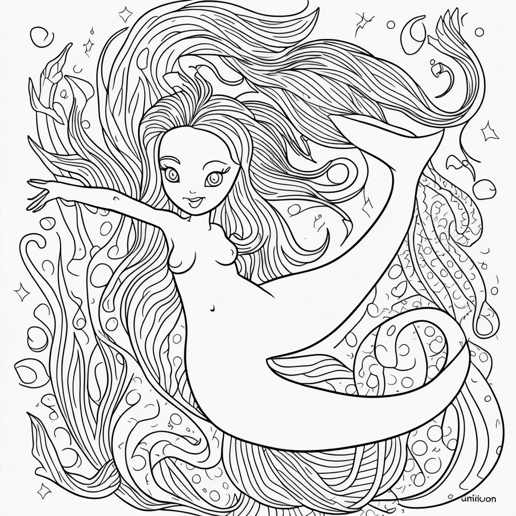 Explore Mermaid Line Art for Coloring Fun