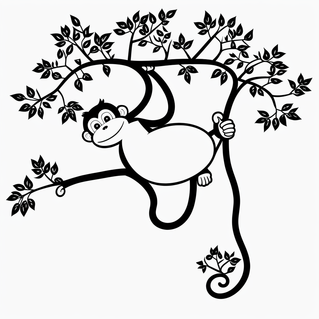 Explore Monkey Line Art for a Fun Coloring Activity
