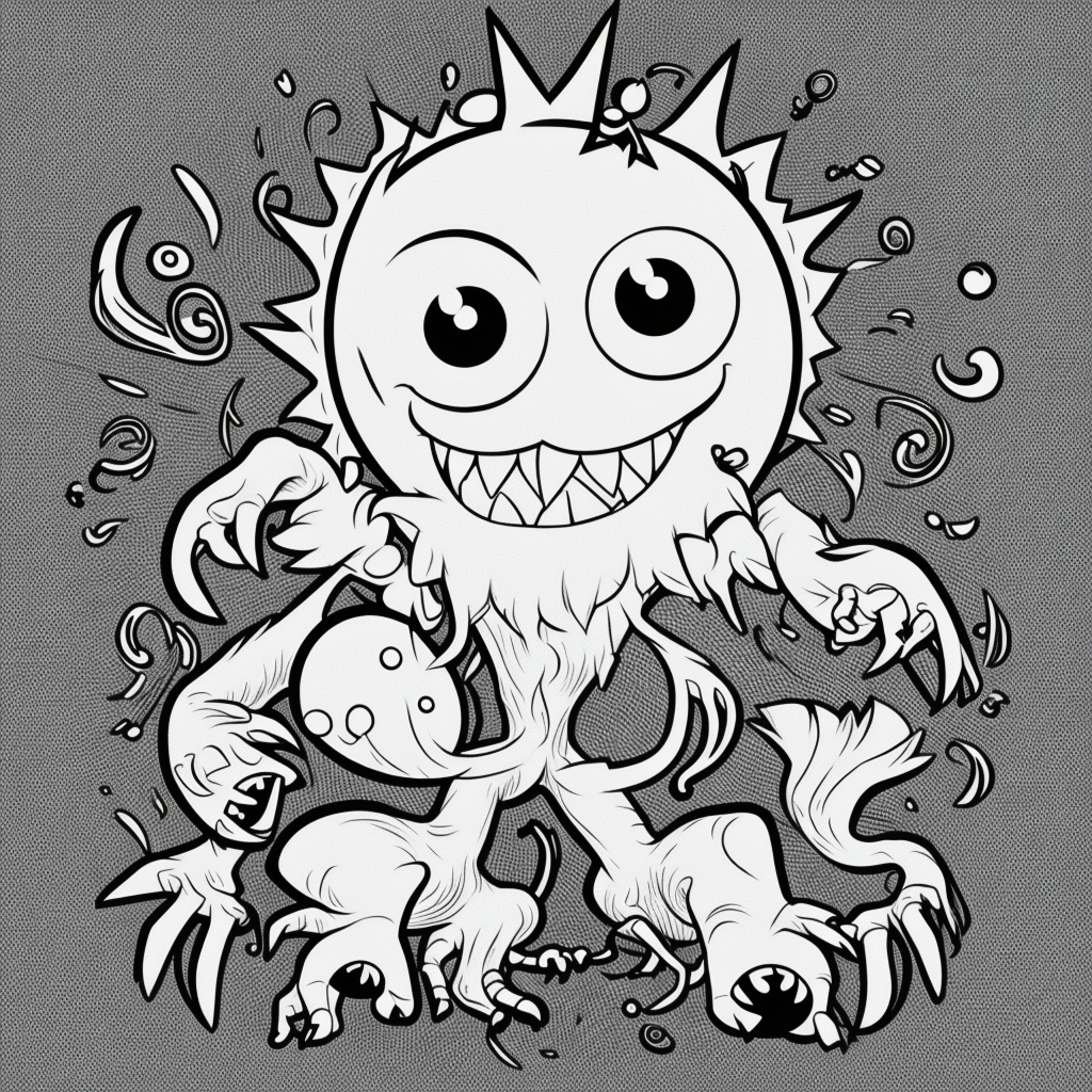 Explore Cartoon Monster Art: Simple Outlines, Pure Fun