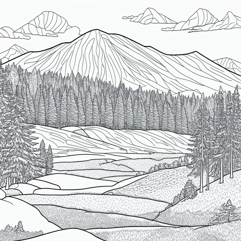 Explore Stunning Mountain Landscape Line Art Designs
