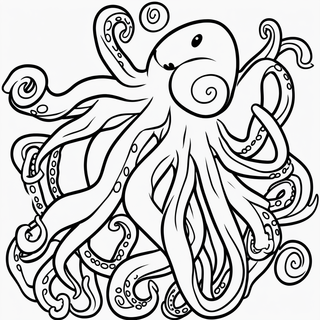 Explore Simple Octopus Line Art for Coloring Fun