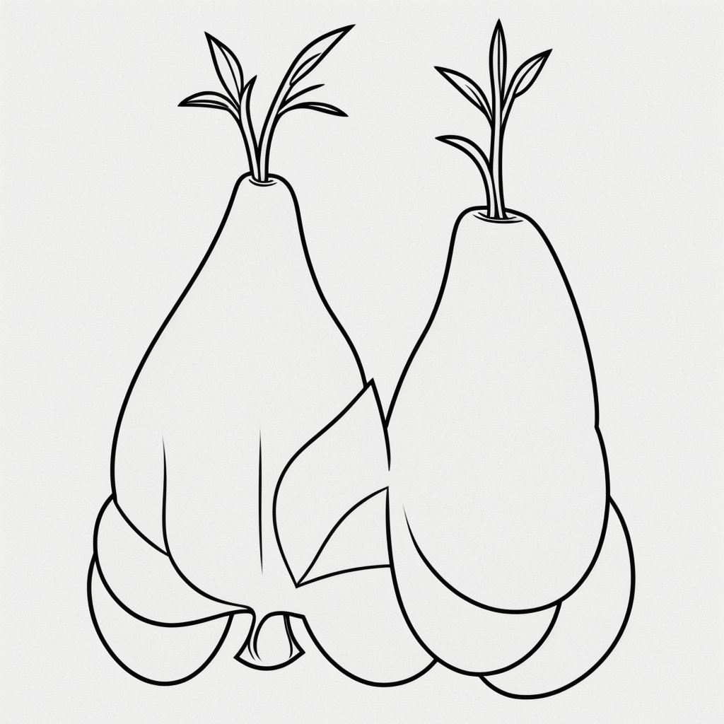 Explore Stunning Pear Cartoon Line Art for Coloring Fun