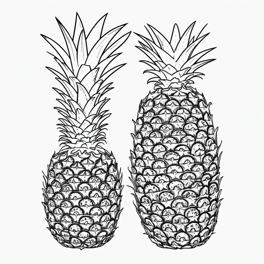 Create Fun Pineapple Cartoon Line Art for Coloring