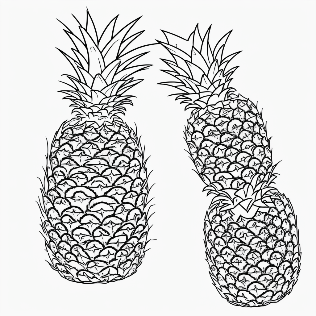 Engage Kids with Pineapple Cartoon Coloring Pages