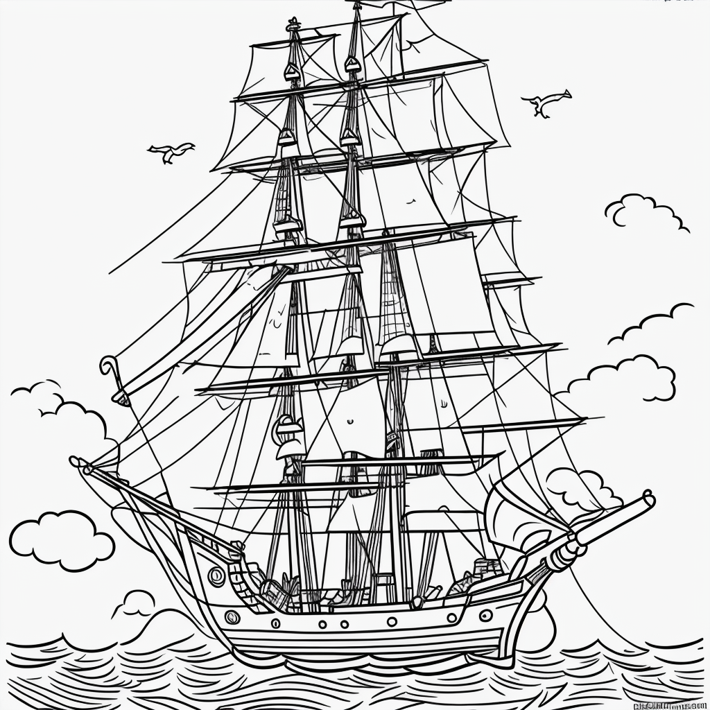 Explore Pirate Ship Coloring Pages for Kids