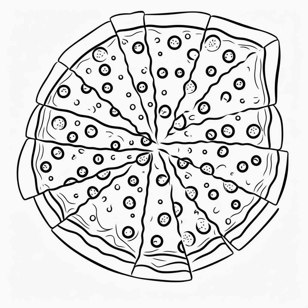 Explore Pizza Slice Cartoon Line Art Coloring Pages