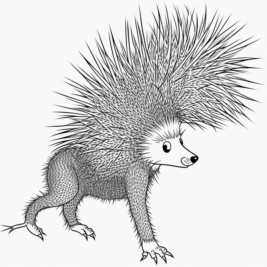 Explore Porcupine Cartoon Outlines for Coloring Fun