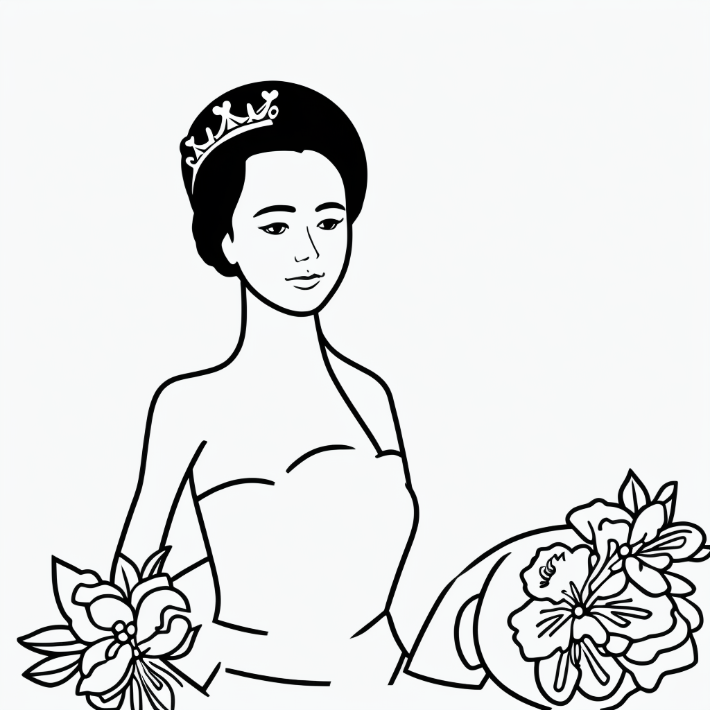 Explore Beautiful Princess Line Art Coloring Pages