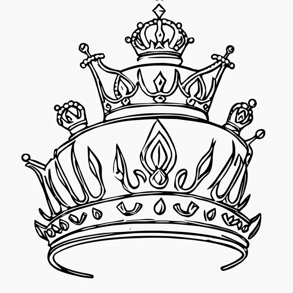 Enchanting Princess Coloring Page Simple Outline Art