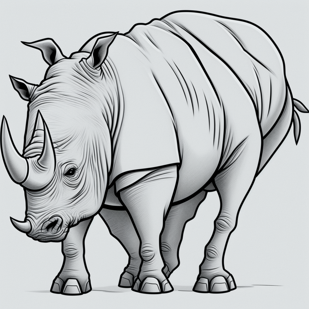 Unleash Creativity with Rhino Line Art for Coloring
