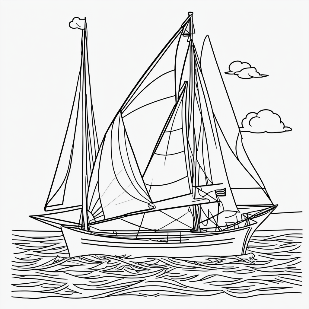 Explore Sailboat Line Art for Coloring Books