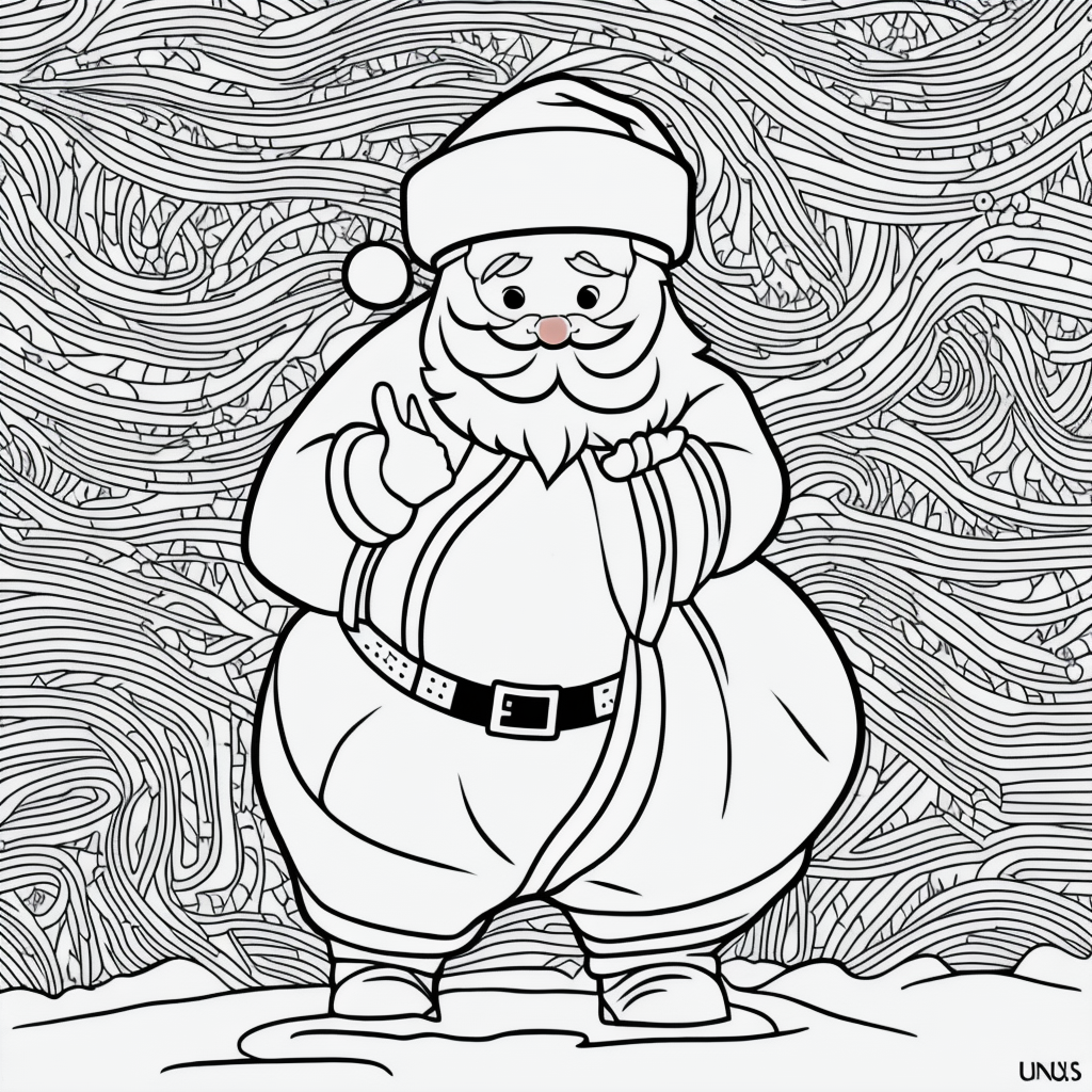 Santa Claus Line Art Coloring Pages for Creative Fun