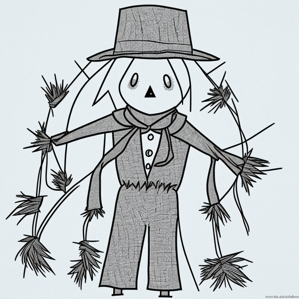 Explore Scarecrow Line Art: Coloring Book Fun