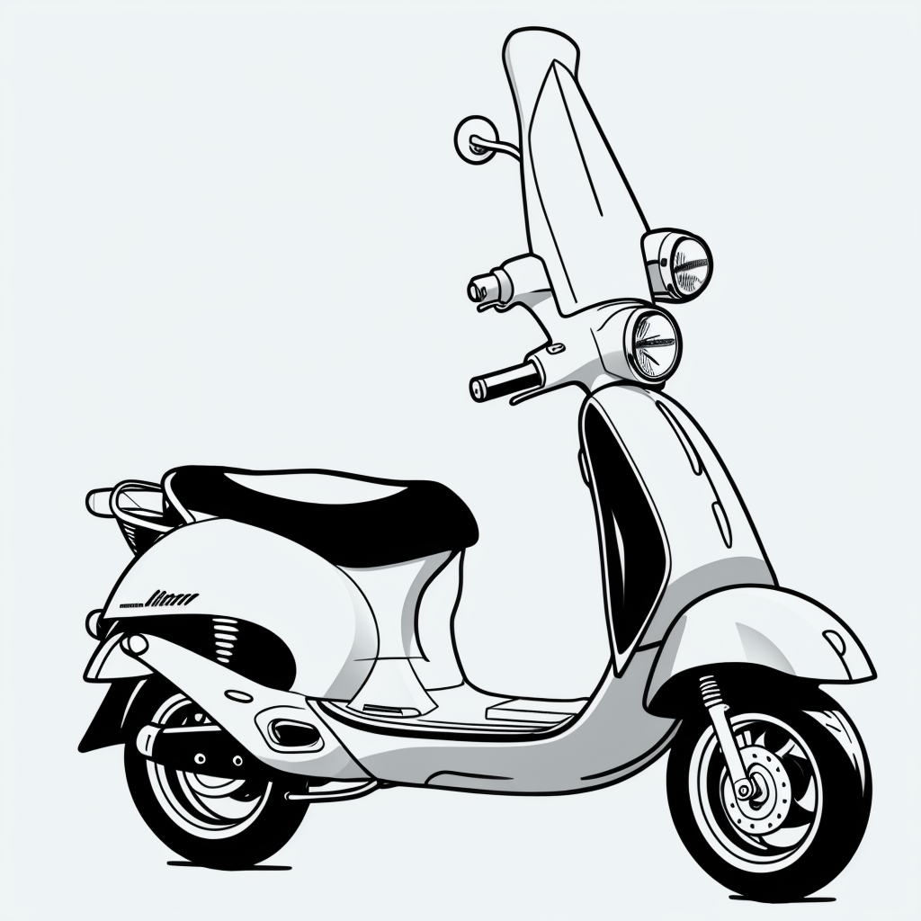 Explore Simple Scooter Outlines for Coloring Fun