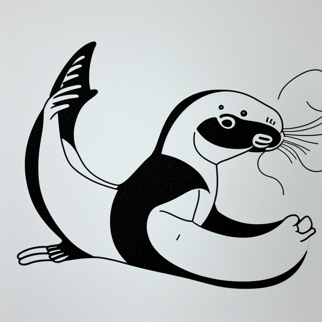 Seal Clapping Fins: Outline Art for Coloring Fun