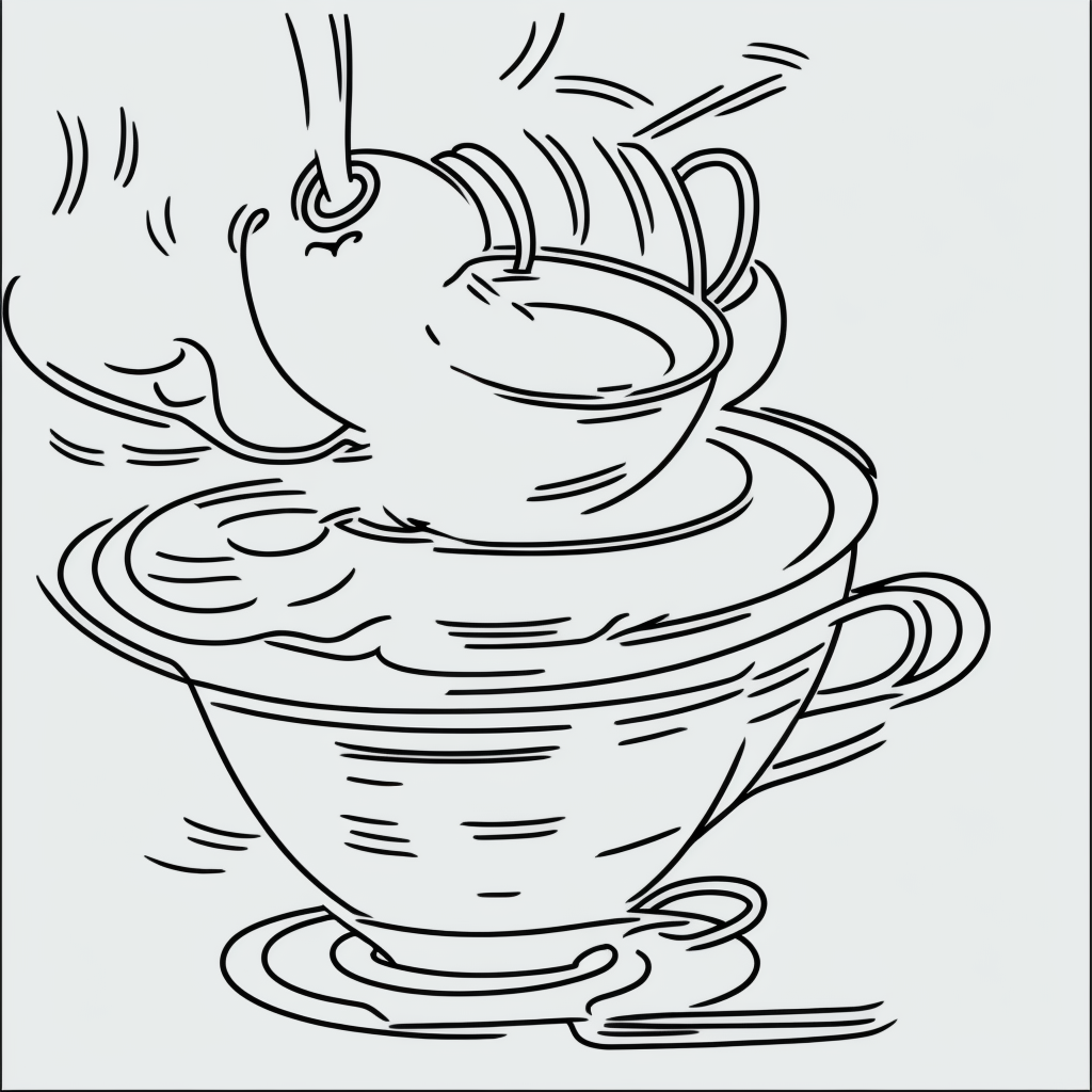 Explore Simple Coffee Cup Line Art for Coloring Fun