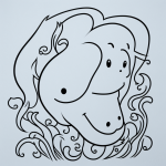 A simple ghost cartoon in black and white line art style, featuring clean outlines and uncolored fill areas, ideal for coloring book enthusiasts.