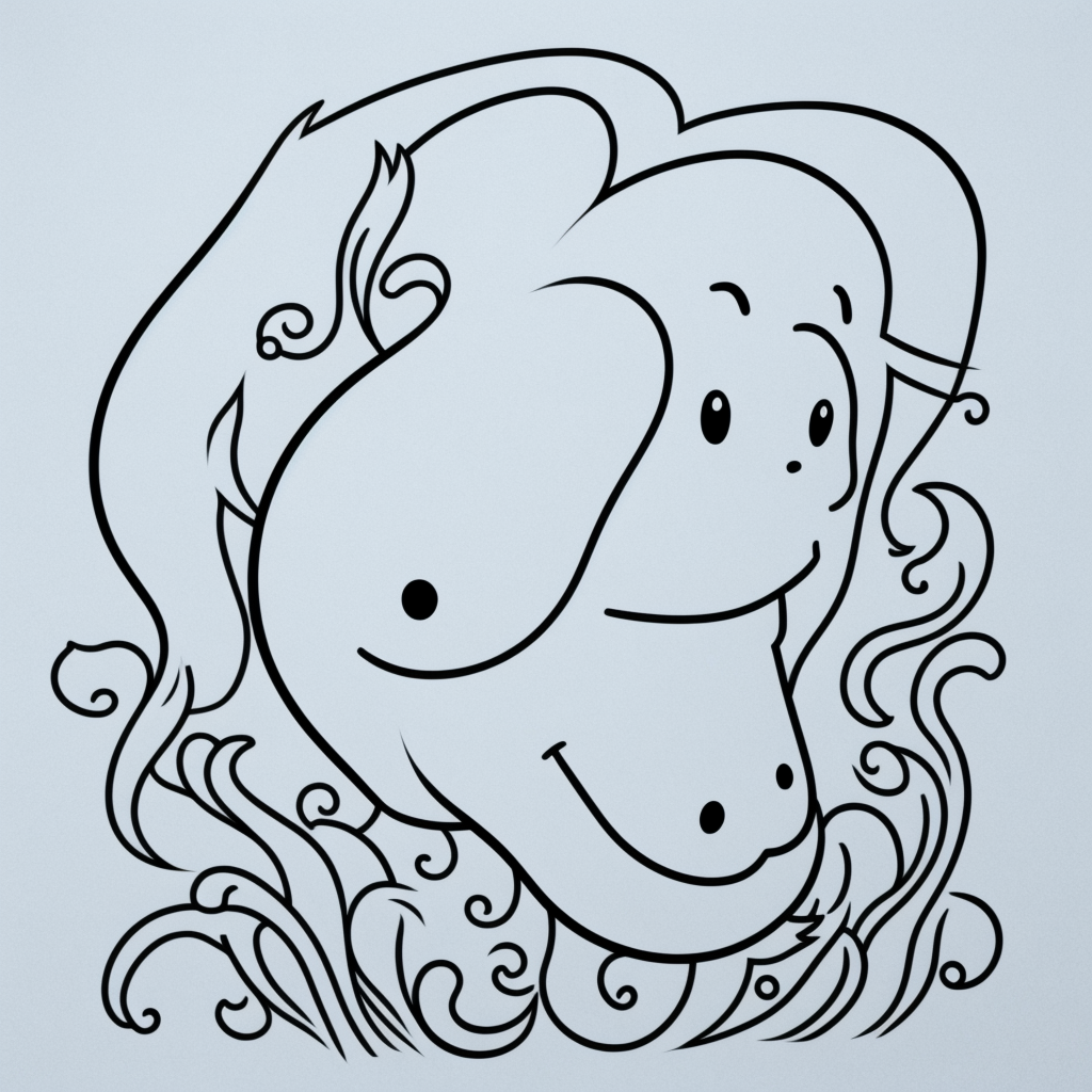 Simple Ghost Cartoon Line Art for Coloring Fun