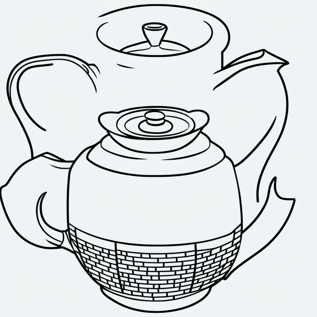 Explore Simple Line Art Tea Pot Designs for Coloring