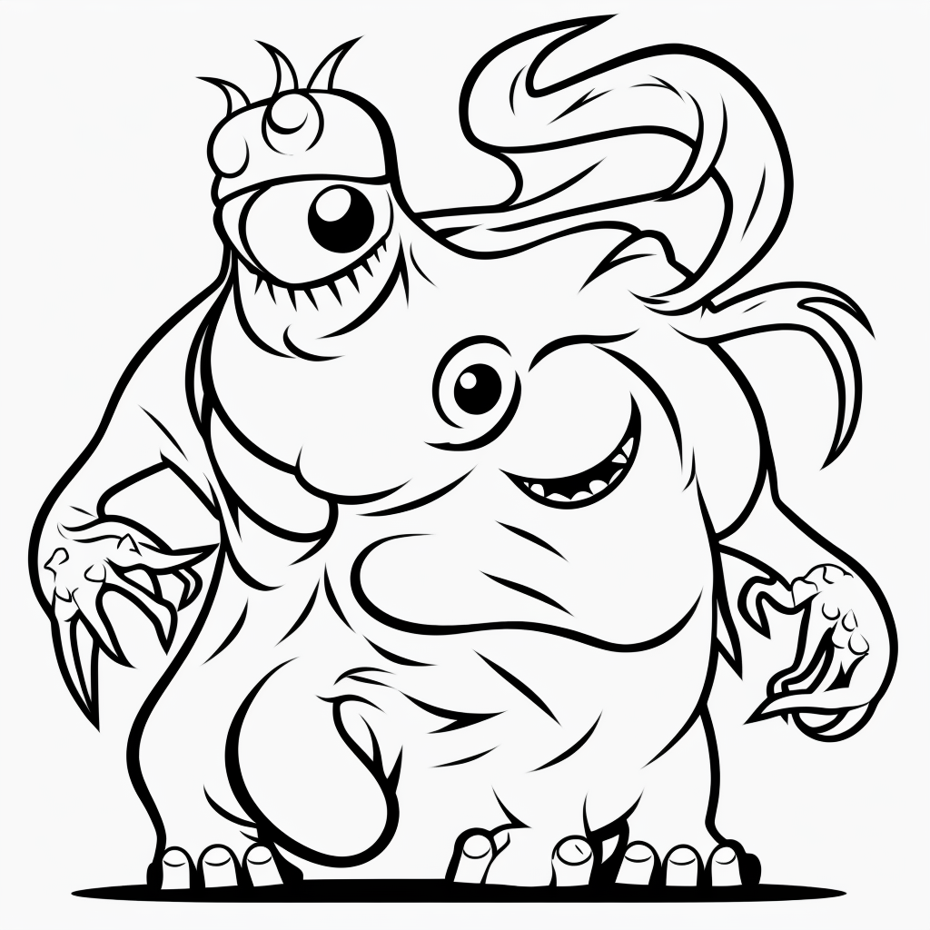 Explore Simple Monster Cartoon Outlines for Coloring Fun