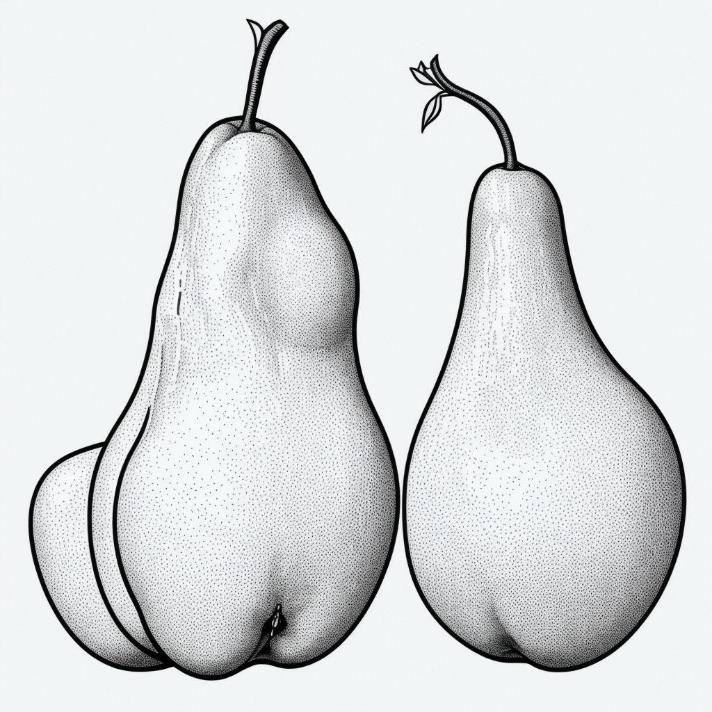 Explore Simple Pear Cartoon Line Art for Coloring Fun