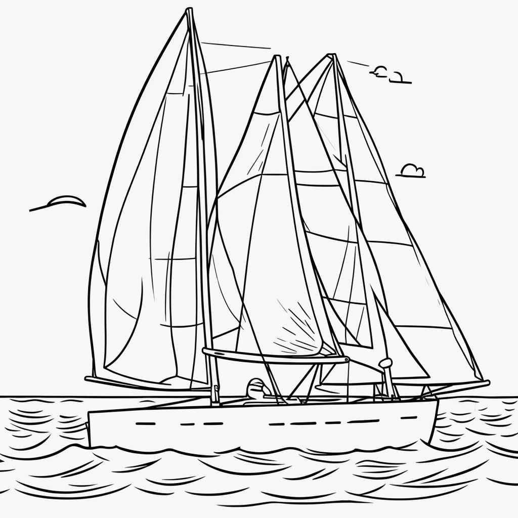 Printable Sailboat Coloring Page for Kids