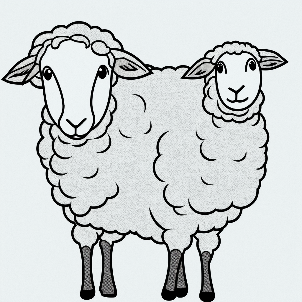 Explore Simple Sheep Cartoon Line Art for Coloring Fun