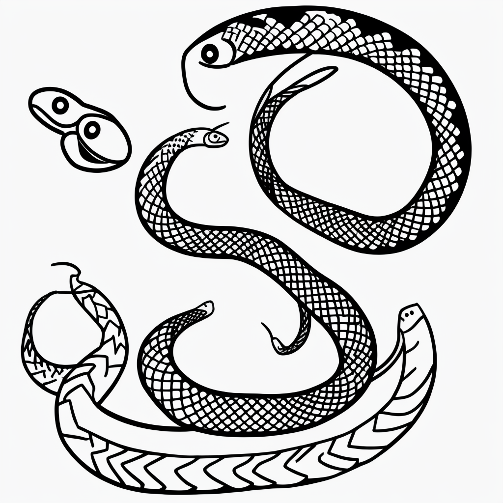 Explore Simple Snake Cartoons for Coloring Fun