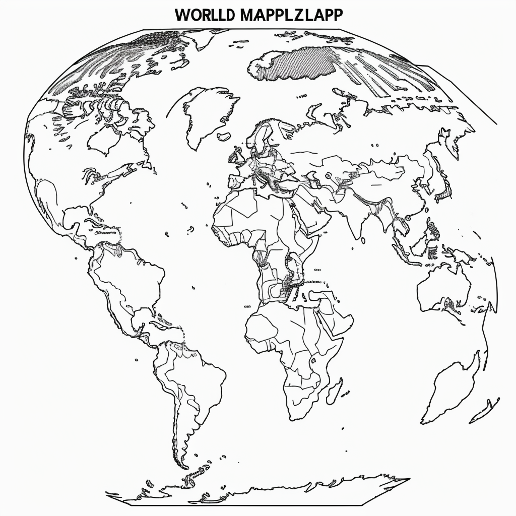 Explore Simplified World Map Outlines for Coloring Fun