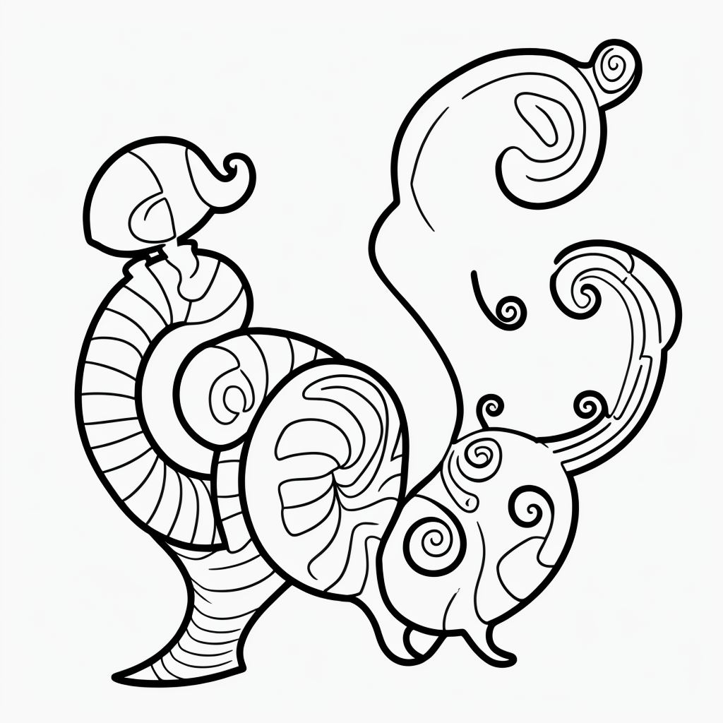 Explore Snail Cartoon Line Art for Coloring Fun