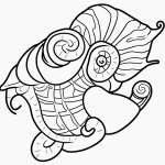 A simple, black and white snail cartoon with clean outlines, perfect for coloring books, featuring uncolored and outline-only design on a white background.
